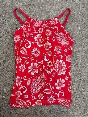 24th & Ocean Ornate Underwire High Neck Over The Shoulder Tankini Top Pink NWT